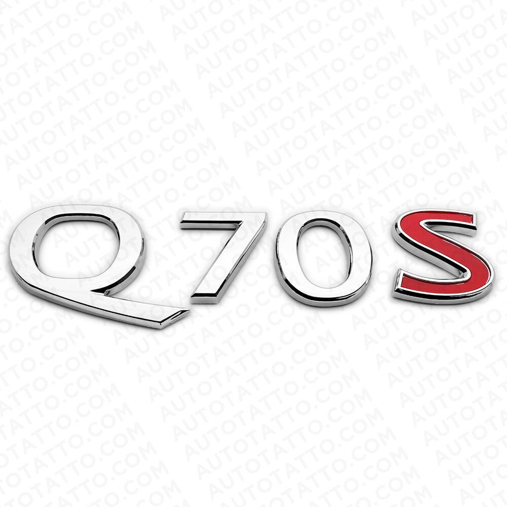 For Infiniti Q70S Rear Trunk Letter Badge Emblem Nameplate Sport Silver Chrome