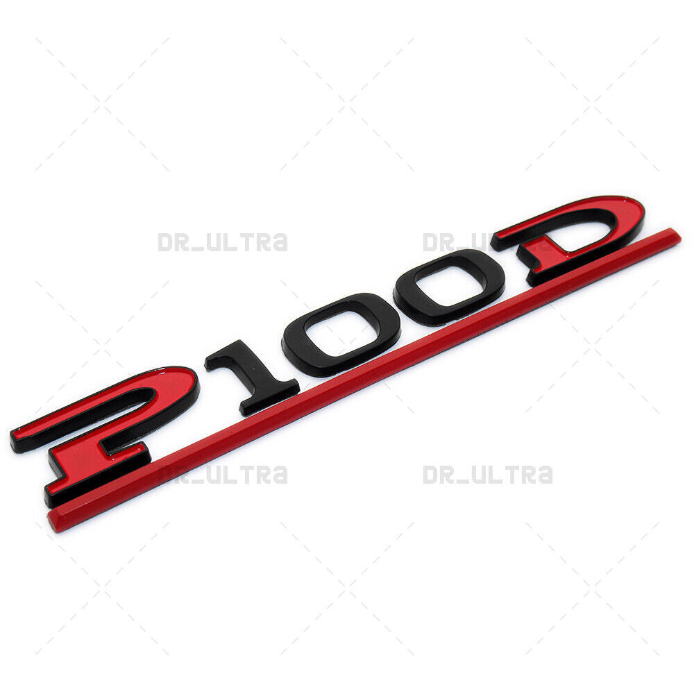 Tesla Liftgate P100D Performance Nameplate Logo Badge Emblem Sport Black & Red