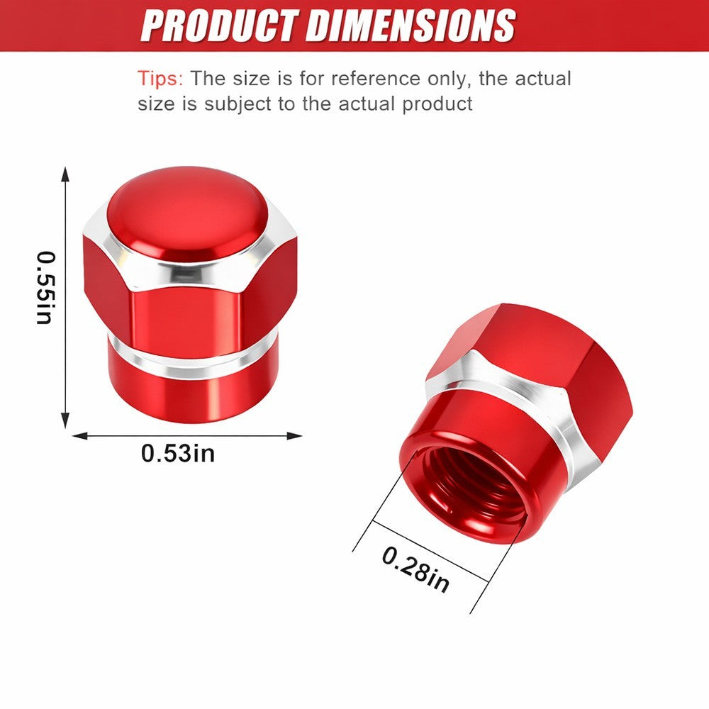 4pcs Hex Tire Wheels Air Valve Stem Caps Cover Car Truck Hotrod ATV Decorate