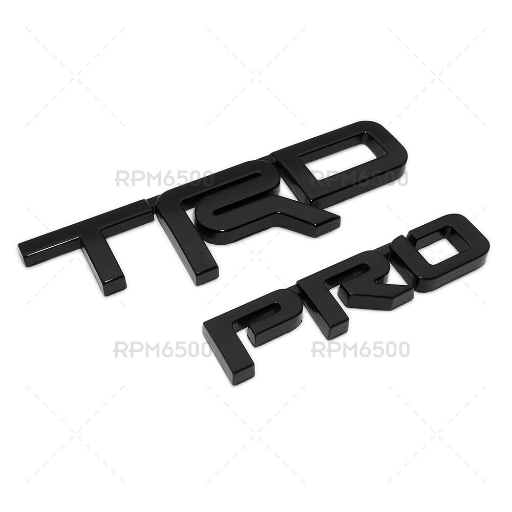 Toyota Tacoma Tundra TRD Pro Set Black Metal Sport Letter Logo Badge 3D Emblem
