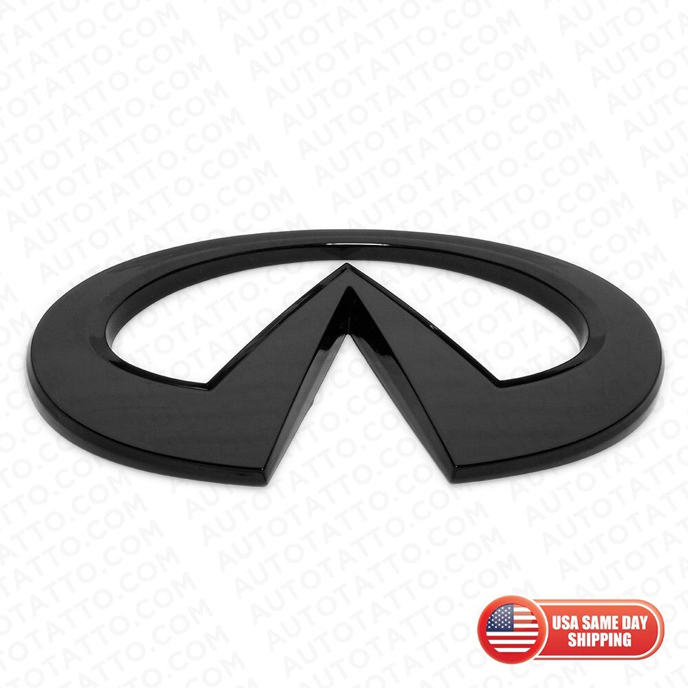 Infiniti 08-20 G37 Q60 QX60 Front Radiator Grille Logo Emblem Badge Gloss Black