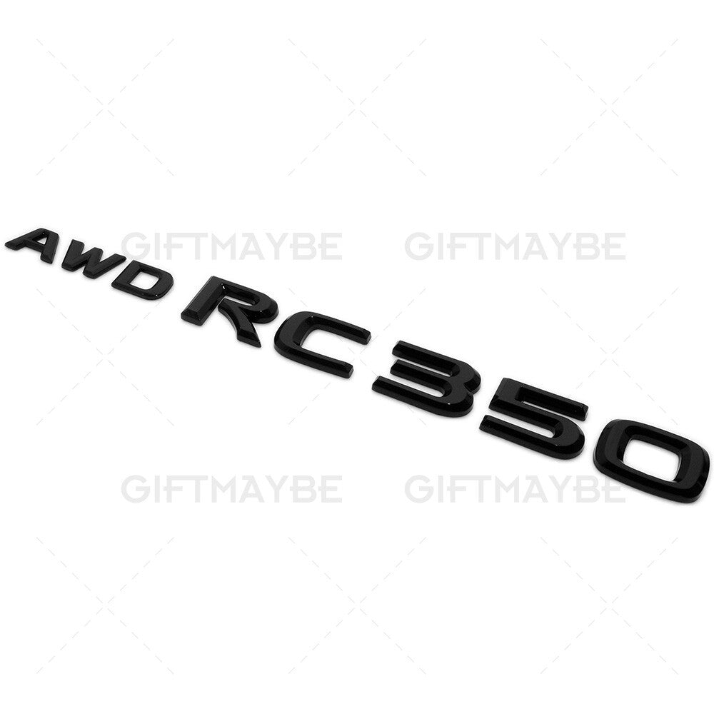 Lexus Trunk Gloss Black  AWD RC 350 Letter Logo Badge Emblem Car Replace F-Sport
