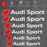 For Audi Sport Car Wheels Brake Caliper Sticker 3D Decal Logo Decoration White