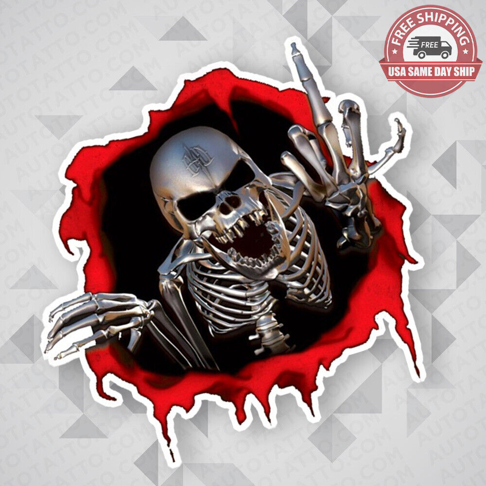 Funny Horror Skeleton Skull 3D Sticker Decal Home Car Truck Door Window Decorate