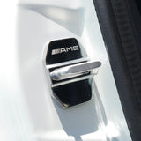 2pcs Stainless Steel Door Striker Cover Lock Buckle Cap For Mercedes-Benz AMG