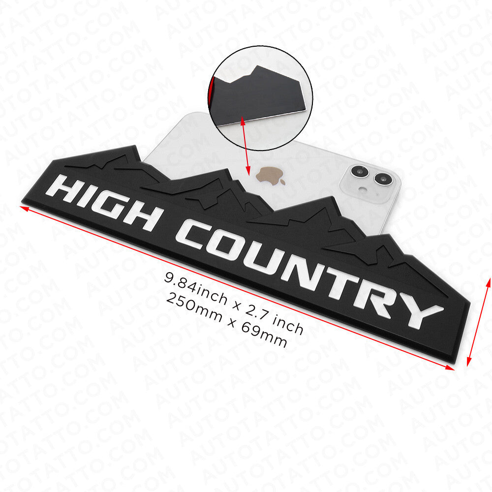 14-19 GM Chevy High Country Front Door Tailgate Letter Logo Emblem Badge Black