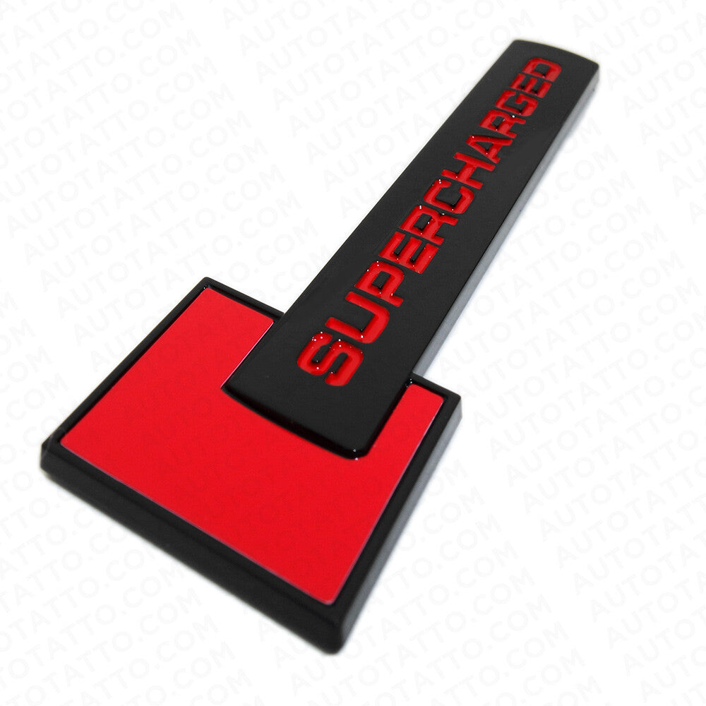 Audi Supercharged Side Fender Marker Nameplate Emblem Badge Decorate Black&Red