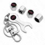 4pcs Hex GMC Tire Wheel Air Stem Dust Valve Caps Cover Wrench Keychain Keychain