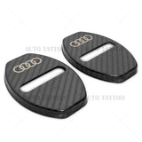 2x For Audi Carbon Fiber Texture Door Car Lock Protective Cover Sticker Decorate
