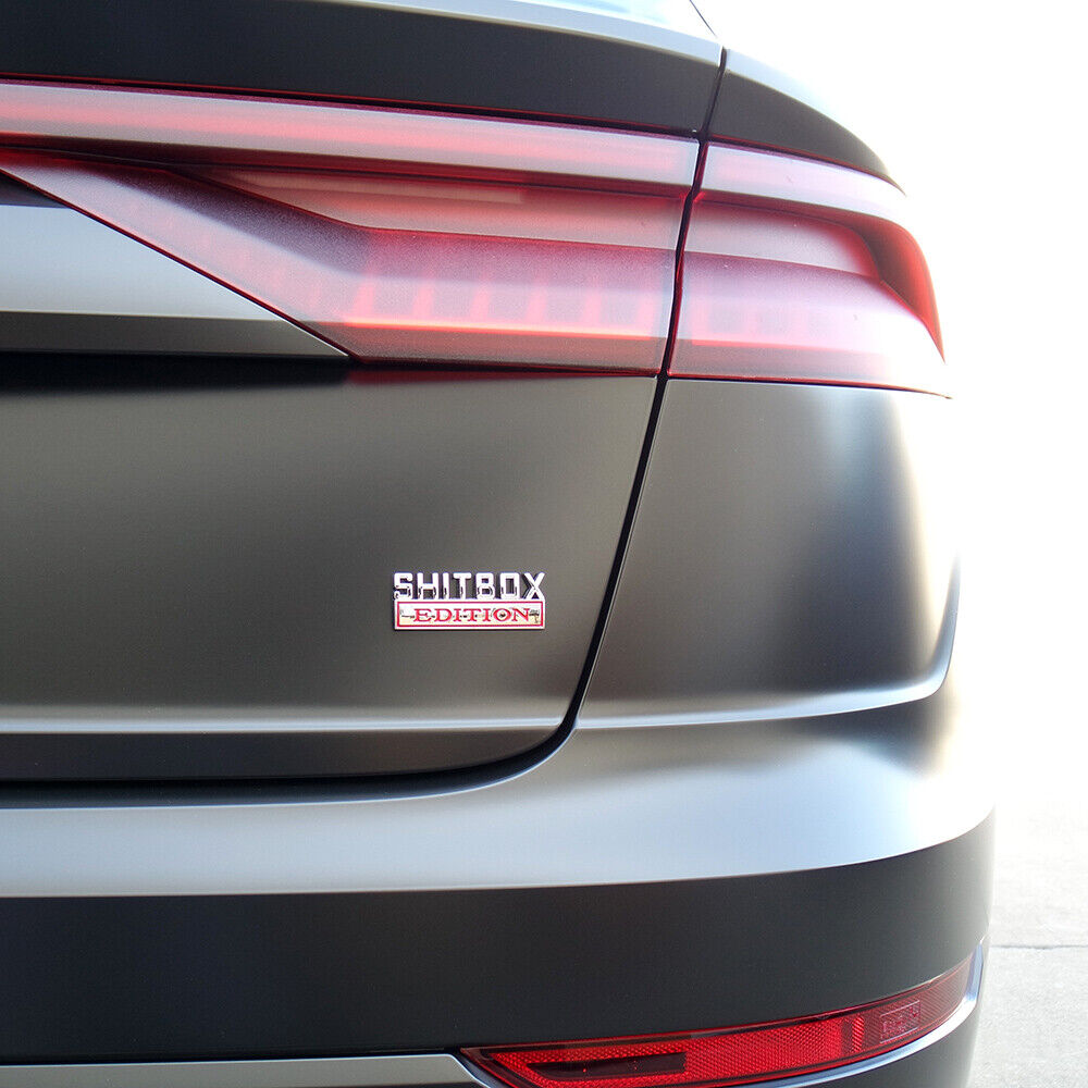 Universal 1x or 2x Fashion Metal ShitBox Edition Car Decal Sticker Decoration