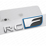 For Lexus Trunk Lid RCF RC F Letter Logo Badge Emblem Car Replace F-Sport Chrome