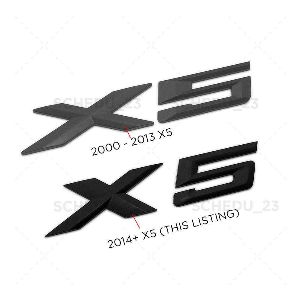 14-26 Matte Black BMW X5 Rear Liftgate Letter Nameplate Emblem Badge  /M Sport
