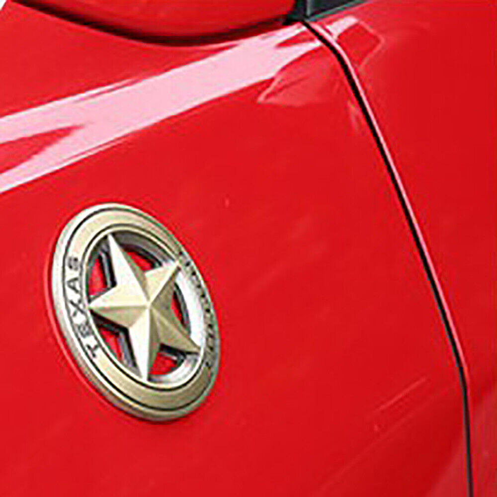 Universal 3D Fashion Metal Round Texas Star Car Decal Sticker Auto Decoration