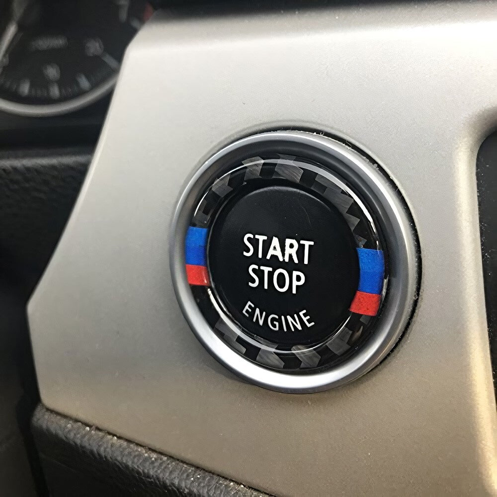BMW E90 E92 E93 Engine Switch Start Stop Button M\\\ Carbon Fiber Sticker Badge