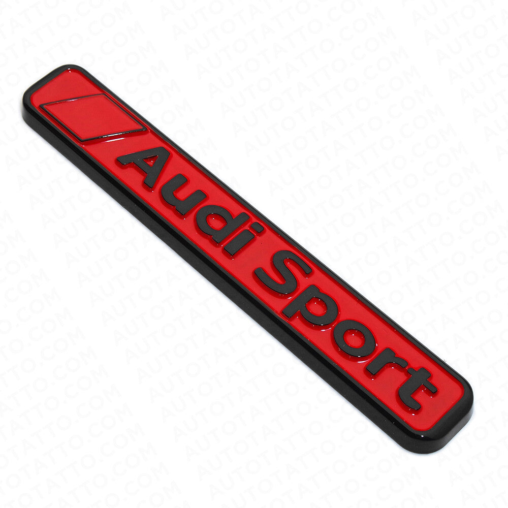 2x Red & Black Audi Sport Trunk Fender Nameplate Badge Marker Emblem Decorate