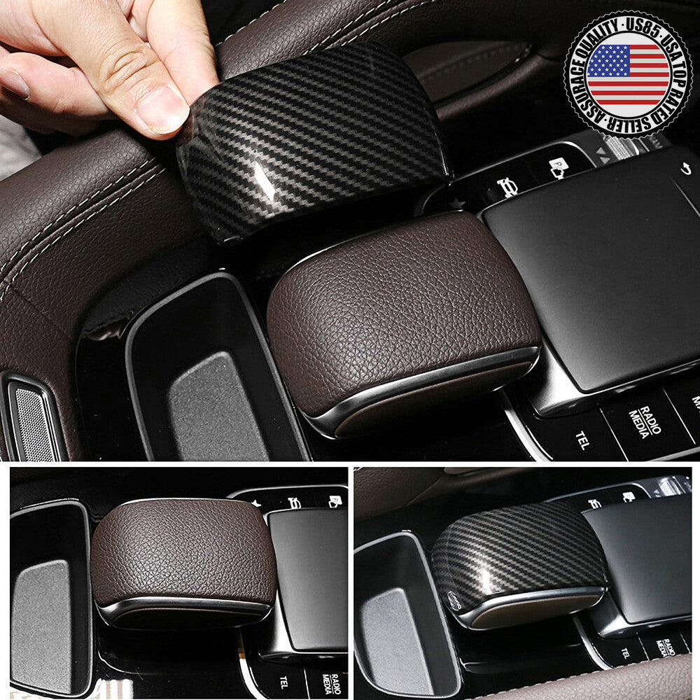Carbon Fiber Central Control Armrest Decorative Cover Trim For GLE GLS Class