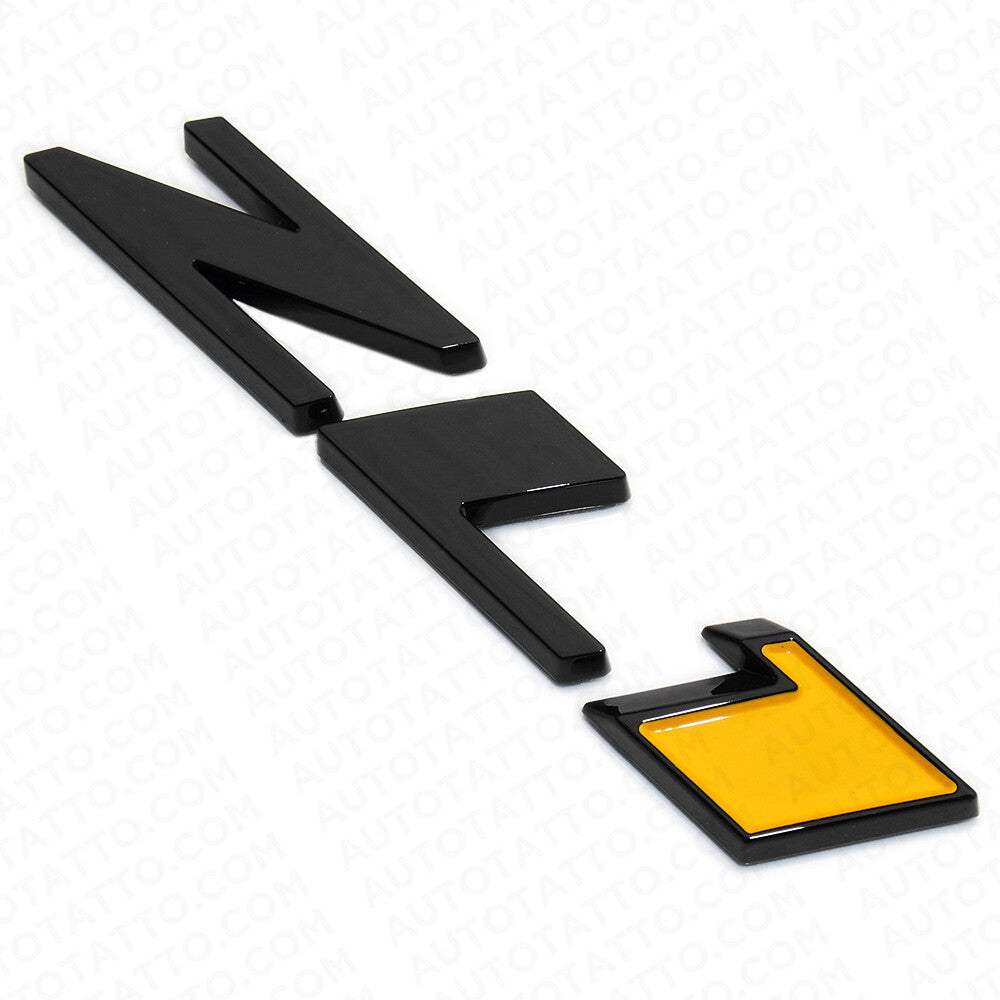 3pcs Camaro Hood & Rear Bumper ZL1 Nameplate Sport Emblem Decorate Black Yellow