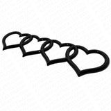 Audi Sport Car Trunk Lid Love Heart Rings Badge Logo Emblem Decor Gloss Black