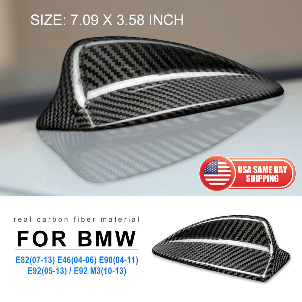 REAL CARBON FIBER SHARK FIN ANTENNA COVER CAP For BMW E90 E91 E92 3SEIRES M3 E82