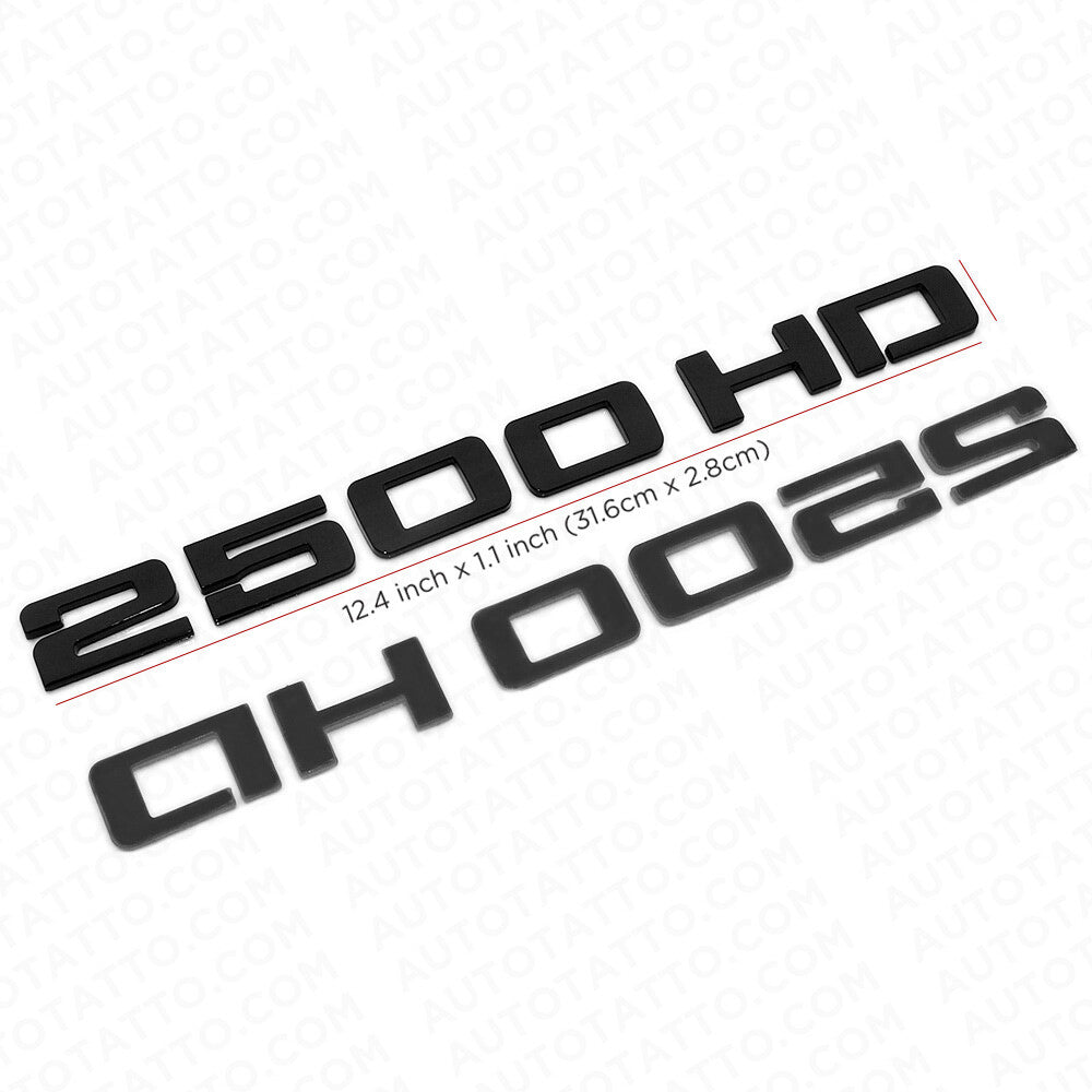 2x Chevy Silverado 2500 HD Fender Nameplates Letter 3D Emblem Z71 Gloss Black