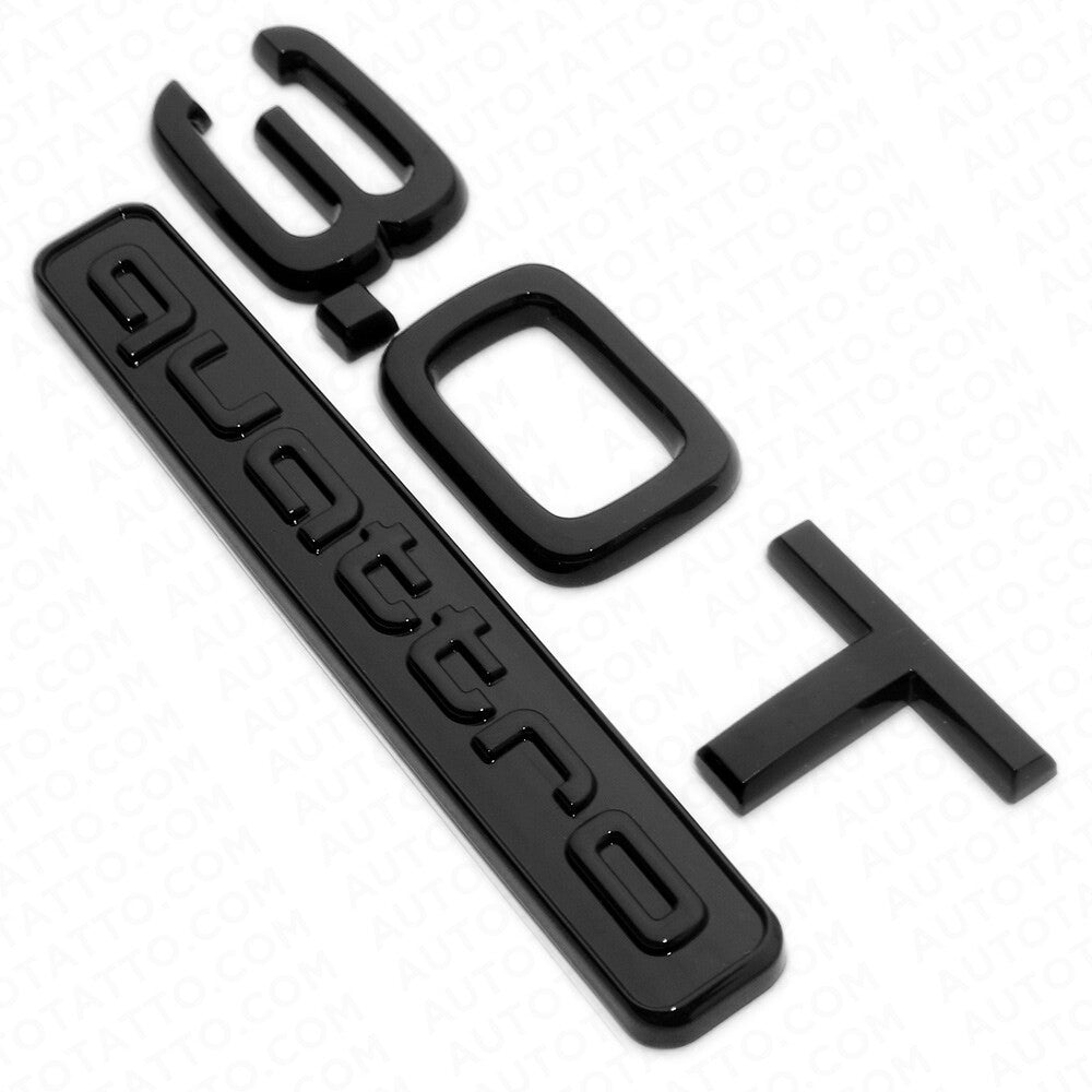 17-22 Audi Sport Car Rear Trunk Lid 3.0T Quattro Nameplate Emblem Badge Blackout