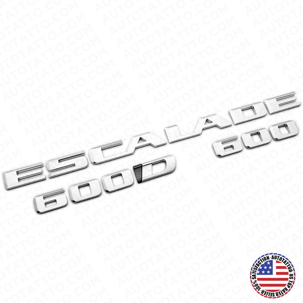 For Cadillac Escalade 600 600D Silver Rear Liftgate Emblem Badge Package