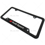 Gloss Black Front or Rear Audi Sport Logo Emblem License Plate Frame Cover Gift