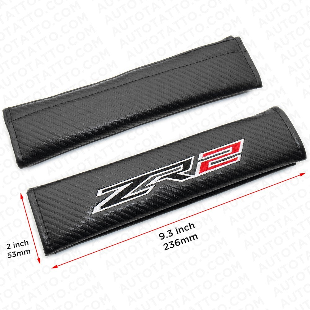 Chevy ZR2 Carbon Car Seat Belt Cover Safety Shoulder Strap Cushion Pad Harness