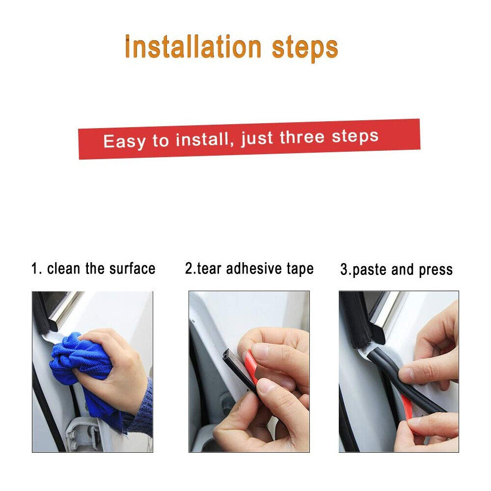 85ft Car Auto Rubber Weather Draft Seal Door Window Hood Trunk Noise Leak Strip