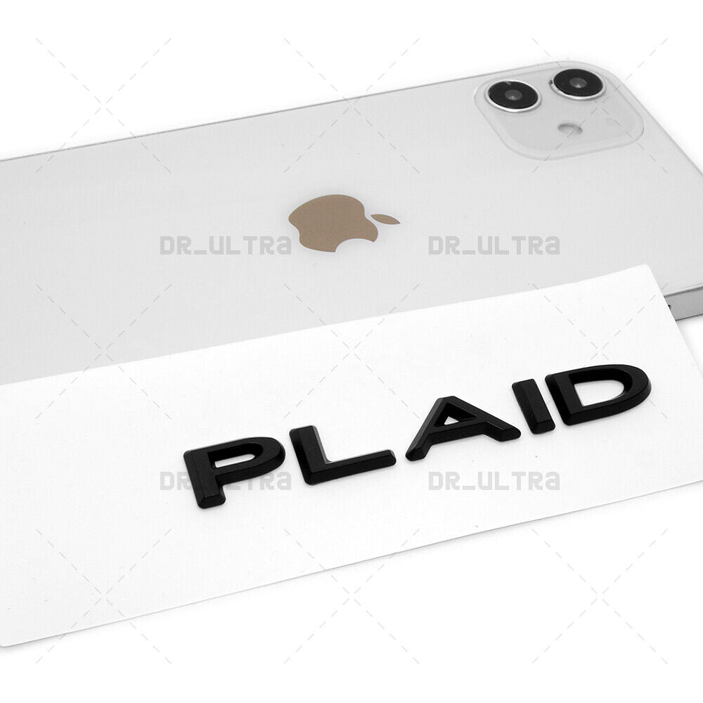 Tesla Model 3 S X Y Rear Tailgate Lid Plaid Nameplate Logo Badge Emblem Black