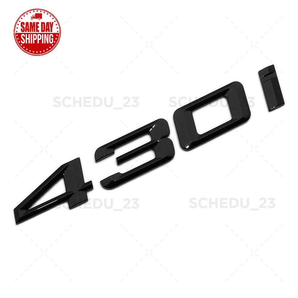 Gloss Black 430i Logo Emblem Badge Car Trunk Lid M Power Series Performance