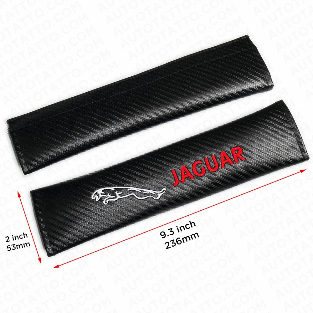 For Jaguar Carbon Car Seat Belt Cover Safety Shoulder Strap Cushion Pad Harness