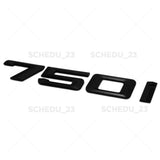 Matte Black 750i Letter Logo Emblem Badge Trunk Lid M Power Performance F01 F04