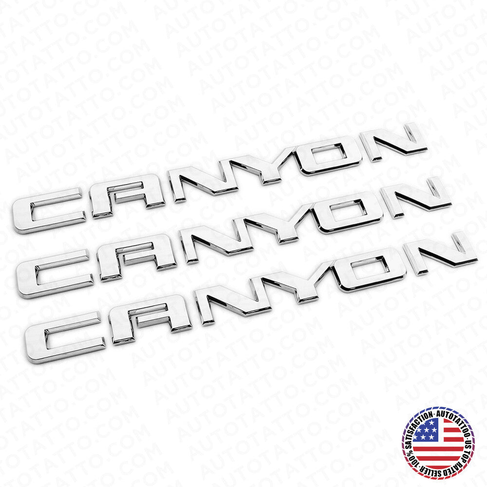 3x GMC Canyon Front Door & Rear Liftgate Badge Logo Decal Emblem Decorate Chrome