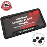 Gloss Black Front or Rear Chevrolet Logo Emblem License Plate Frame Cover Gift
