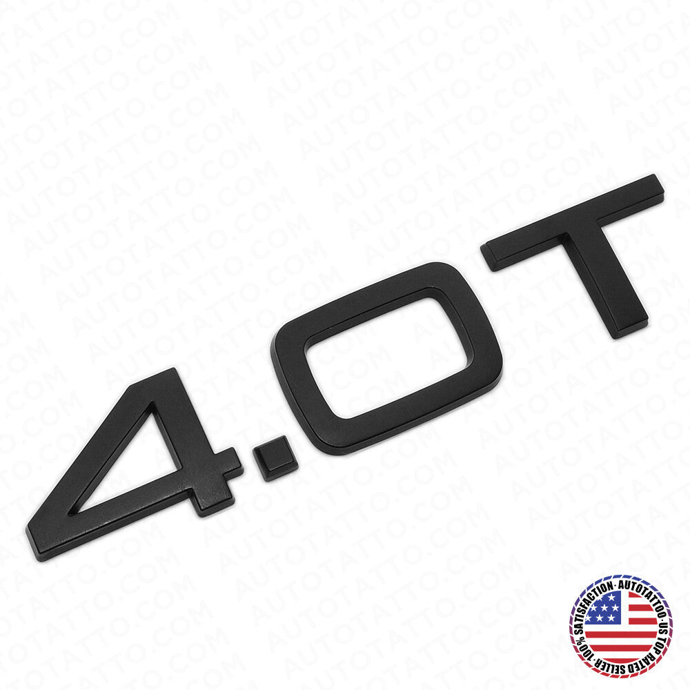 Audi Car Rear Trunk Deck Lid 4.0T Turbo Nameplate Emblem Badge Matte Black Sline
