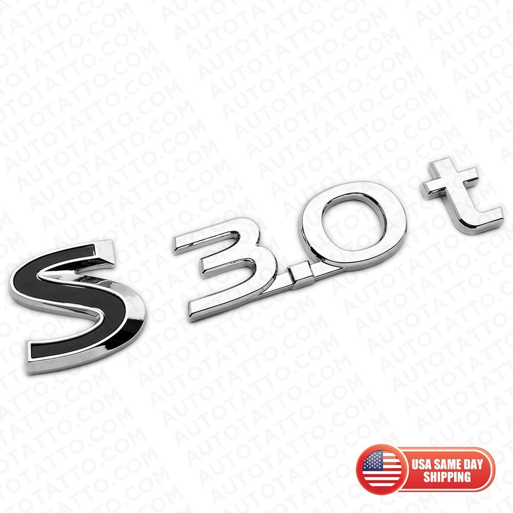 For Infiniti S 3.0t Left or Right Fender Badge Emblem Nameplate Chrome Black