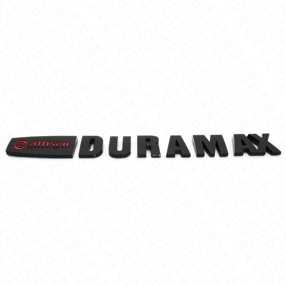 2x OEM Black Red Allison Transmission Duramax Hood Logo Emblem Badge Truck Sport