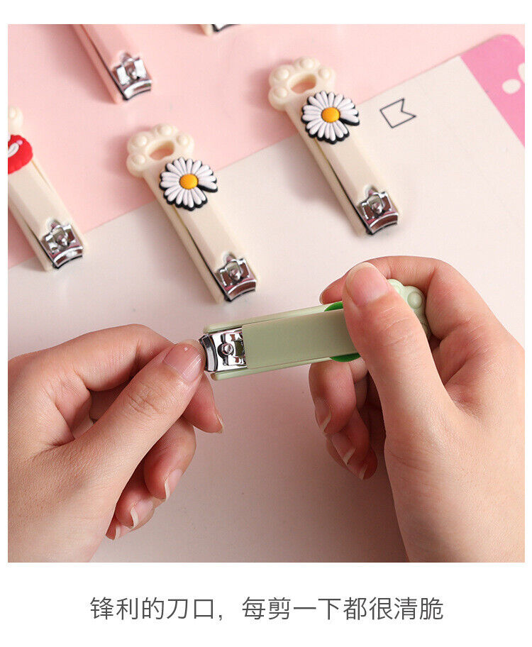 2x Cute Cartoon ABS Stainless Steel Nail clippers Nail Cutter Tool(Random Style)