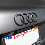 08-16 AUDI Matte Black Rear Trunk Lid Luggage Ring Sign Badge Logo Emblem Sport