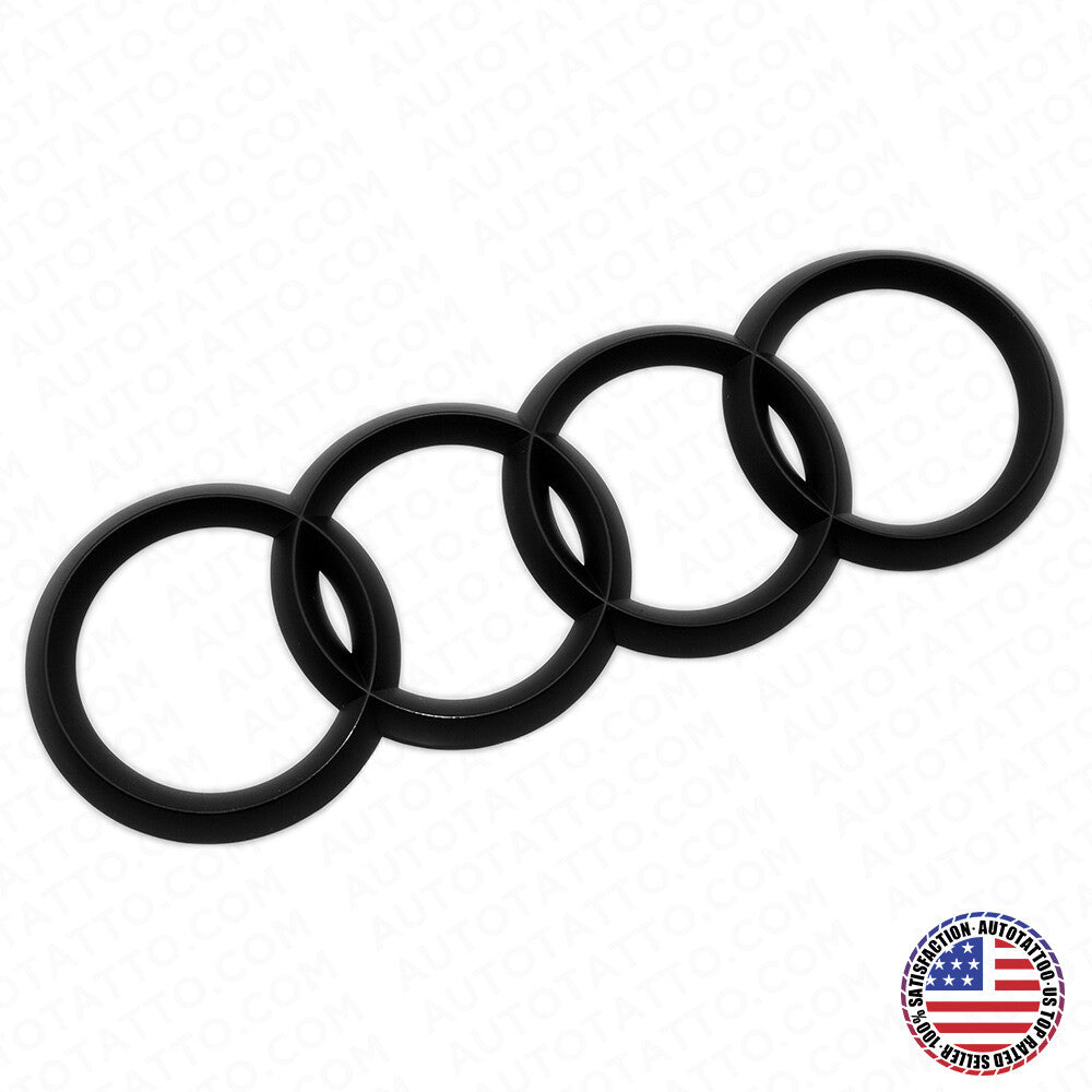 04-10 AUDI A8 S8 Q7 Matte Black Trunk Lid Luggage Ring Sign Badge Logo Emblem