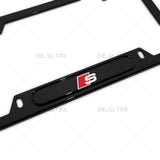 Gloss Black Front or Rear Audi S Logo Emblem License Plate Frame Cover Gift