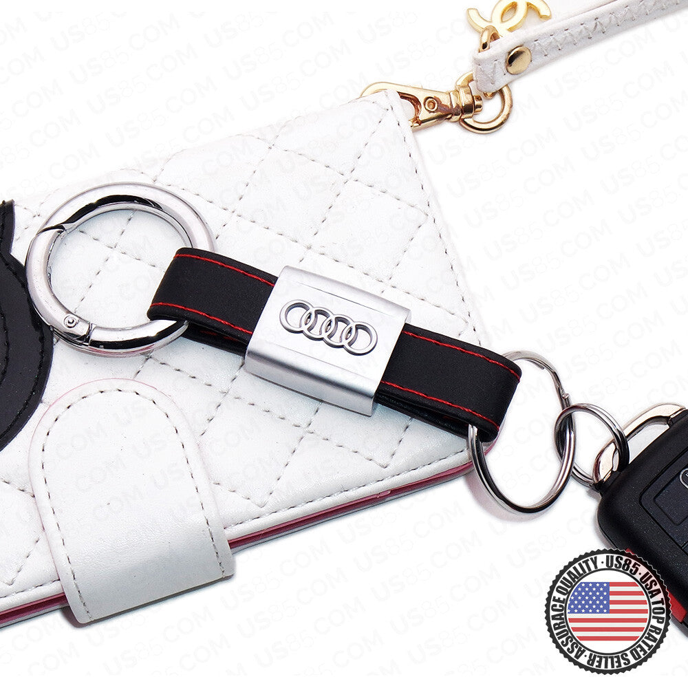 Car SUV Audi Sport Key Chain Elegant Strap Alloy Leather Gift Decoration Gift