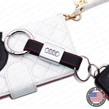 Car SUV Audi Sport Key Chain Elegant Strap Alloy Leather Gift Decoration Gift