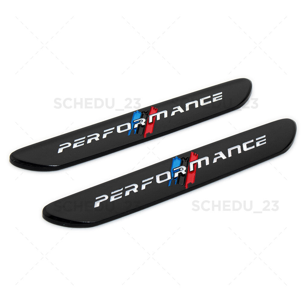 2x M Performance Car Fender Nameplate Emblem Badge Sport Limited Decorate Black
