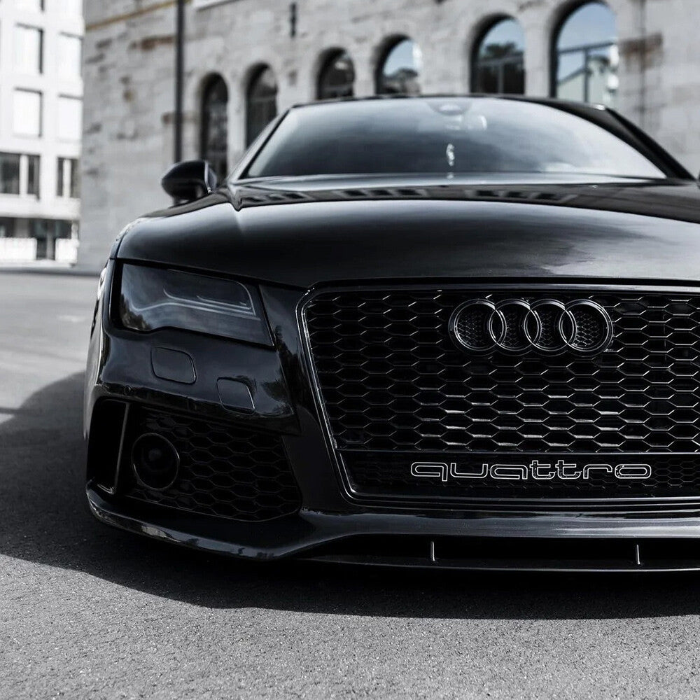 AUDI Gloss Black Front Grille Rings Sign Badge Logo Emblem Q3 Q5 SQ5 Q7 A6 A7 S7