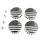 Chevrolet Wheel Center Hub Cap 83mm 3.25" USA Flag Tahoe Suburban Sierra Car Accessory - Silver