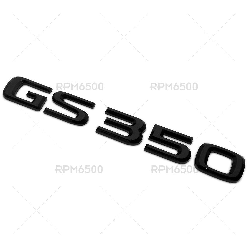 Lexus Trunk Gloss Black GS 350 Letter Logo Badge 3D Decal Emblem Replace F-Sport