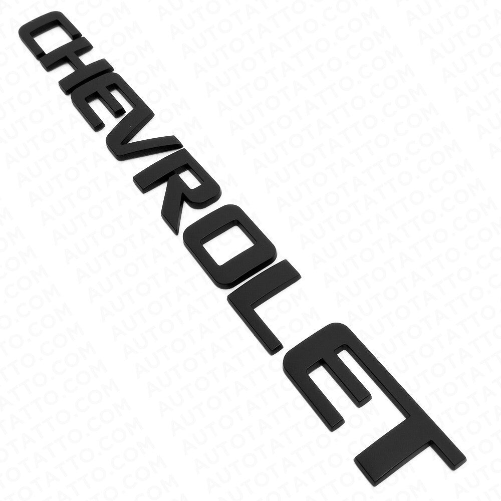 Chevy Chevrolet Truck Lifgate Letter Badge Logo Emblem Matte Black Large Size