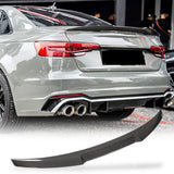 17-25 Audi A4 S4 B9 M4 Style Carbon Fiber Highkick Rear Trunk Spoiler Wing Lid